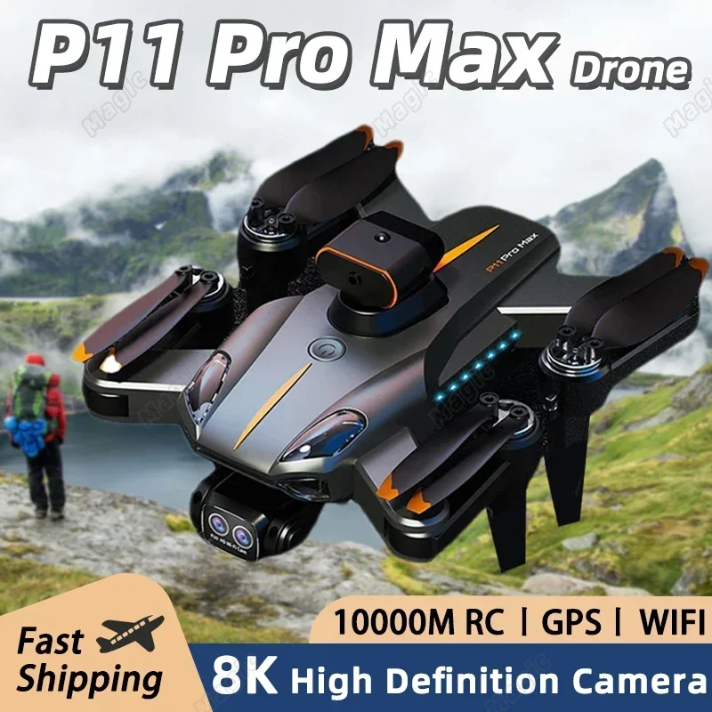 רחפן P11 pro rc חדש 8k proessinal עם צילום uav רחב זווית hd מצלמה wifi fpv מסוק רחפן