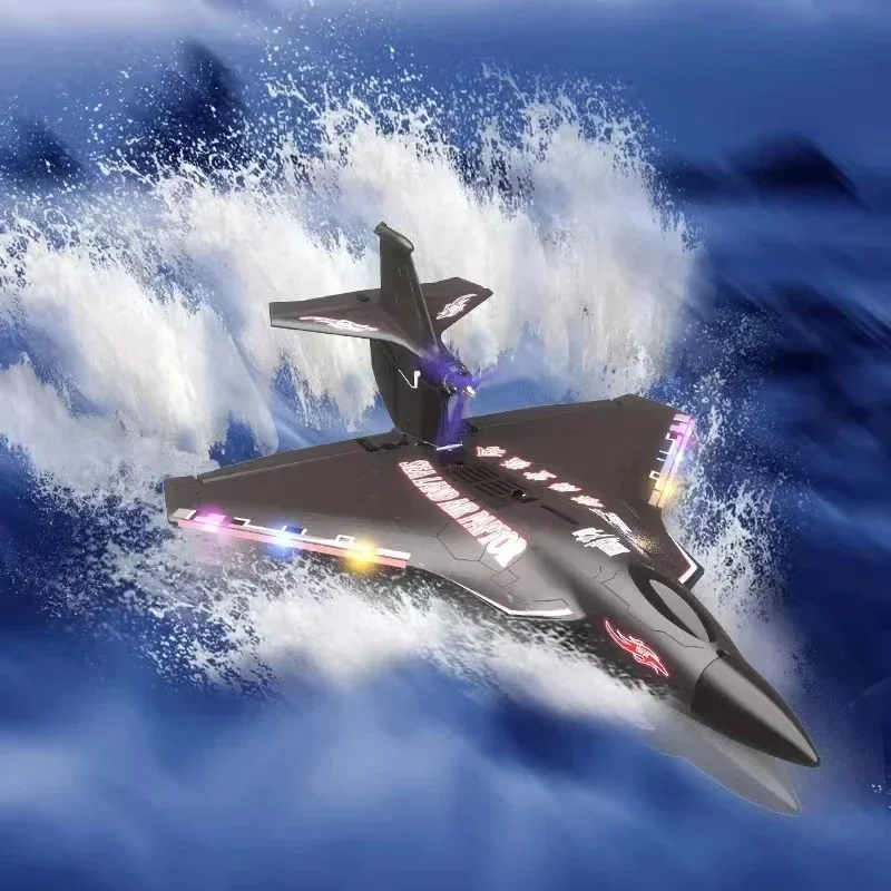 רחפן מטוס קרקע ים ואוויר 3 ב 1 Rc גדול rc גלשן מטוס עמיד למים צף עם כוח עם שלט רחוק – תמונה 2