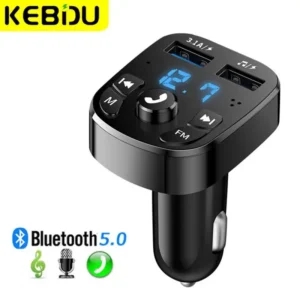 משדר רדיו לטלפון לרכב משדר Fm Bluetooth 5.0 Aux דיבורית אלחוטי לרכב Dual Usb מטען לרכב אוטומטי רדיו Fm מודולטור Mp3 נגן מתאם